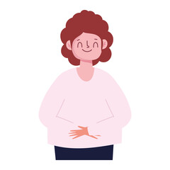 character woman cartoon on white background