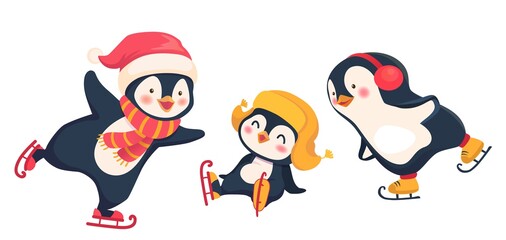 Penguin ice skating