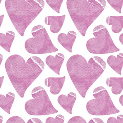 pattern  pink hearts watercolor seamless pattern repeating valentine's day blank fabric print