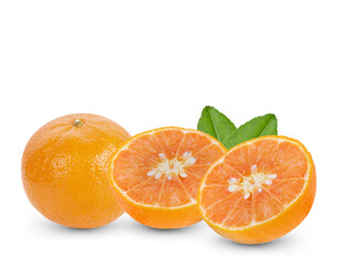 orange fruit isolated on white background.