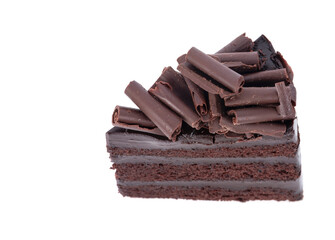 chocolate cake isolated on white background