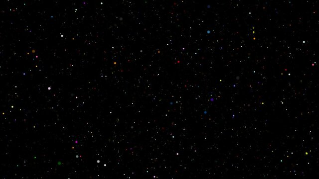 slow moving of rainbow colorful star brust  in the space