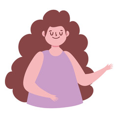 woman cartoon portrait on white background