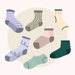 long and short socks icon group vector design