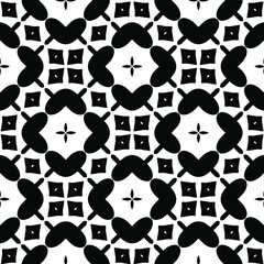 Geometric vector pattern with triangular and oval elements. Seamless abstract ornament for wallpapers and backgrounds. Black and white colors.