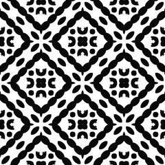 Geometric vector pattern with triangular elements. Seamless abstract ornament for wallpapers and backgrounds. Black and white colors.