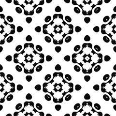 Fototapeta na wymiar Geometric vector pattern with triangular elements. Seamless abstract ornament for wallpapers and backgrounds. Black and white colors.