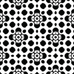 Geometric vector pattern with triangular elements. Seamless abstract ornament for wallpapers and backgrounds. Black and white colors.