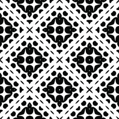 Geometric vector pattern with triangular elements. Seamless abstract ornament for wallpapers and backgrounds. Black and white colors.