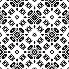 Geometric vector pattern with triangular elements. Seamless abstract ornament for wallpapers and backgrounds. Black and white colors.