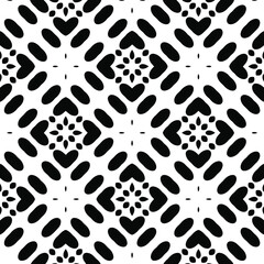 Geometric vector pattern with triangular elements. Seamless abstract ornament for wallpapers and backgrounds. Black and white colors.