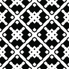 Geometric vector pattern with triangular elements. Seamless abstract ornament for wallpapers and backgrounds. Black and white colors.