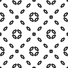 Geometric vector pattern with triangular elements. Seamless abstract ornament for wallpapers and backgrounds. Black and white colors.