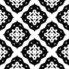 Geometric vector pattern with triangular elements. Seamless abstract ornament for wallpapers and backgrounds. Black and white colors.