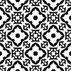 Geometric vector pattern with triangular elements. Seamless abstract ornament for wallpapers and backgrounds. Black and white colors.