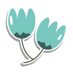flowers sticker icon vector design