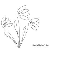 Happy mom day card, vector illustration