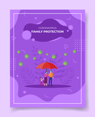 family protection concept for template of banners, flyer, books cover, magazine