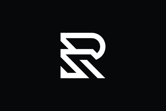 SR logo letter design on luxury background. RS logo monogram initials letter concept. SR icon logo design. RS elegant and Professional letter icon design on black background. R S SR RS