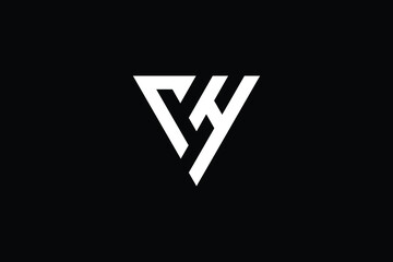 VH logo letter design on luxury background. HV logo monogram initials letter concept. VH icon logo design. HV elegant and Professional letter icon design on black background. H V VH HV
