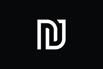 NJ logo letter design on luxury background. JN logo monogram initials letter concept. DJ icon logo design. JD elegant and Professional letter icon design on black background. DJ JD NJ JN