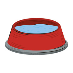 pets bowl with water image flat style