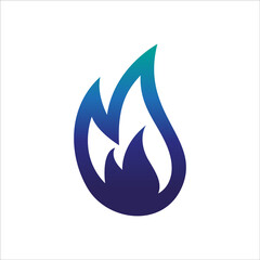 Blue fire abstract logo vector