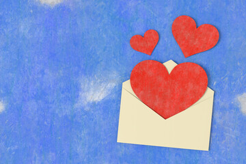 Valentine's day card design. 3D rendering.