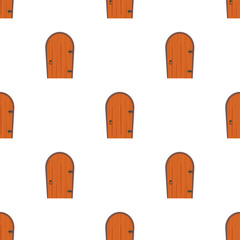 Seamless pattern with old wooden door. Suitable for backgrounds, books and wrapping paper. Vector illustration.