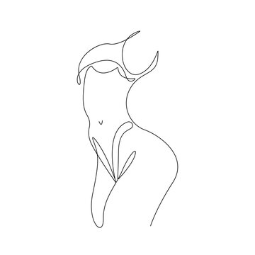 recommend clip art: Continuous Line Drawing of Woman Naked Body, Fashion Minimalist Concept, Woman Beauty Drawing, Vector Illustration. Good for Prints, T-shirt, Banners, Slogan Design Modern Graphics Style