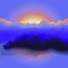 Fototapeta na wymiar Purple Mountain Sunrise