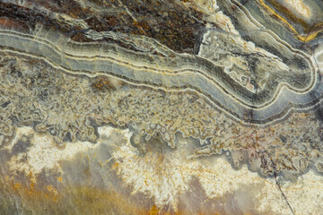 Beautiful  colorful pattern in slice of agate rock for background