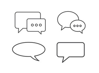 Set of Chat icon. Speech Bubble icon isolated on white background. Flat design. Vector illustration.