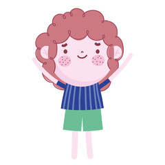 Fototapeta premium funny boy cartoon character standing on white background