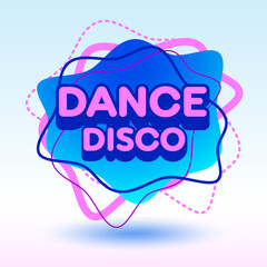 Vector event flyer template Dance Disco. Bright abstract Logo. Creative shape Emblem