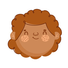 boy face funny cartoon character children © Stockgiu