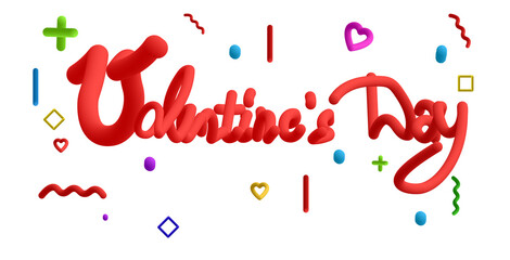 valentines day celebration love banner flyer or greeting card with hearts horizontal vector illustration