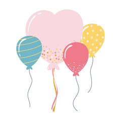 happy birthday balloons decoration celebration party cartoon