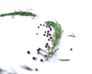 pepperand rosemary for cooking isolated on white background - 408016913