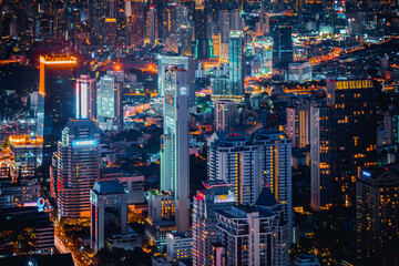Landscape of Bangkok city during night scene - 408017116