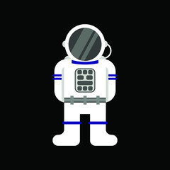Fototapeta premium flat vector illustration of astronaut. drawing of an astronaut in a spacesuit. cute space child drawing