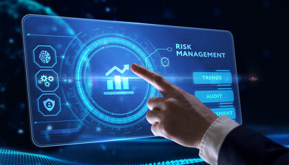 Risk Management and Assessment for Business Investment Concept. Business, Technology, Internet and network concept.