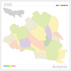 文京区・Bunkyō-ku・色分け・町名なし（東京都）