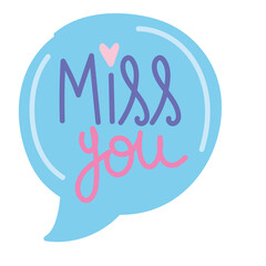 miss you speech bubble message design icon