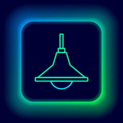 Glowing neon line Chandelier icon isolated on black background. Colorful outline concept. Vector.