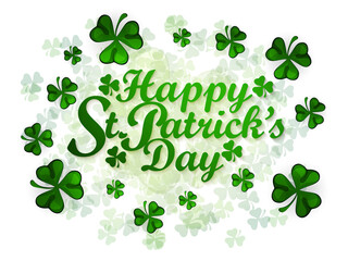 Saint Patricks Day Invitation Card Design.Calligraphic Lettering Inscription Happy St Patricks Day. Vector Illustration. Banner with place for text.