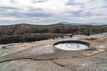 Large crater of mud volcano