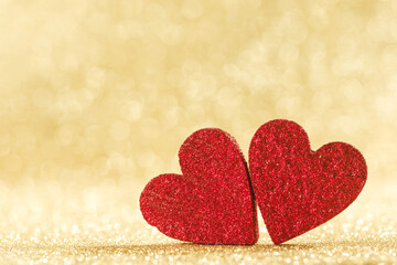 Red hearts symbol of love