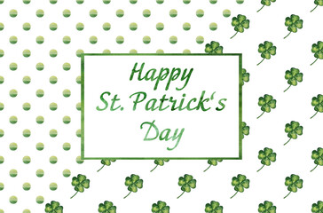 Beautiful watercolor drawing of bright, green clover. Closeup, no people, texture. Congratulations for loved ones, relatives, friends and colleagues