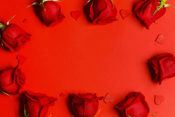 Red roses and hearts